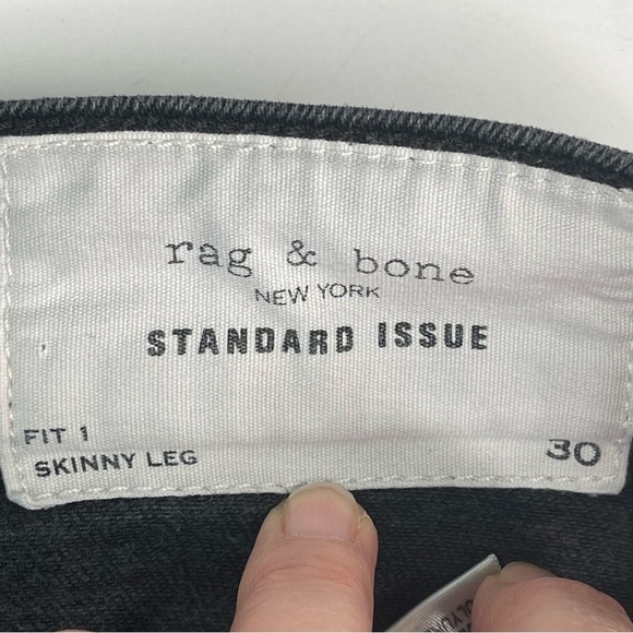 Rag & Bone Fit 1 Extra Slim Skinny Fit Black Authentic Stretch Jean - Picture 9 of 17